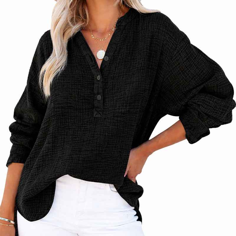 Casual Top | Classic Long Sleeve Henley Shirt | Comfortable Relaxed Fit 4