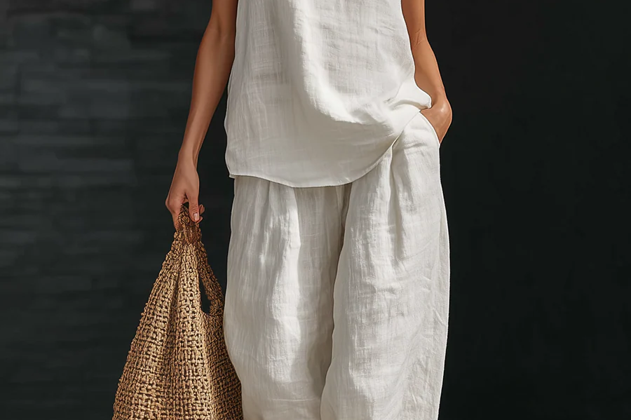Casual Two Piece Set | Elegant Halter Neck Matching Set with Relaxed Fit 0