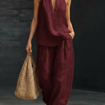 Casual Two Piece Set | Elegant Halter Neck Matching Set with Relaxed Fit 1