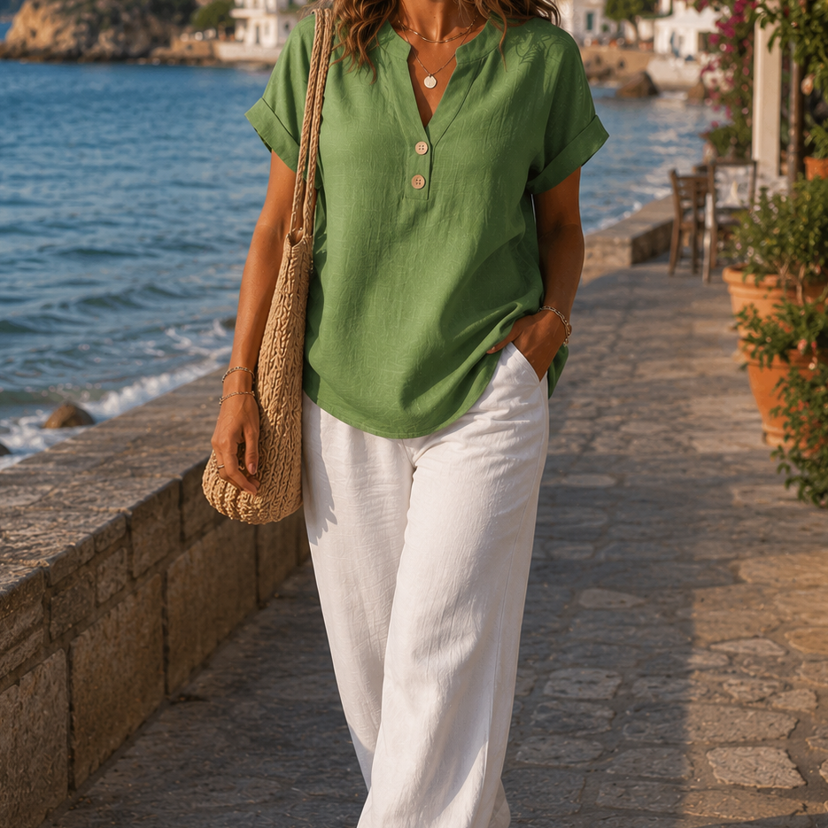 Women's Button Detail Shirt | Breathable Casual Blouse