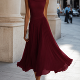 Bordeaux cowl neck midi dress