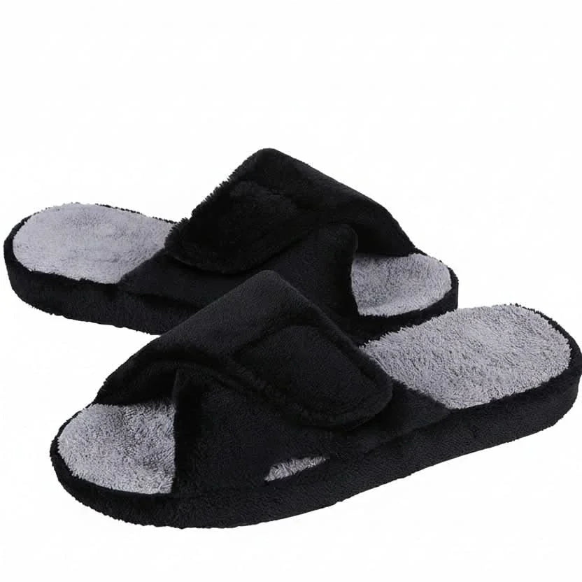 Women's Open Toe Comfort Slippers | Adjustable Cushioned Slides