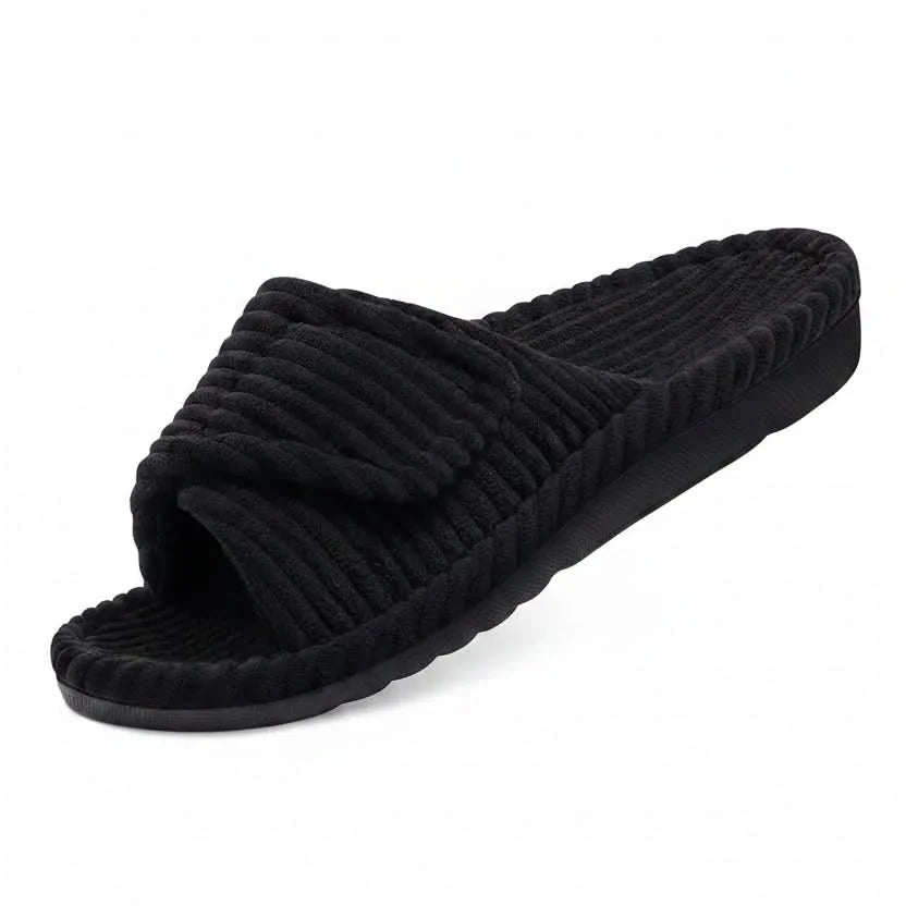 Women's Open Toe Comfort Slippers | Adjustable Cushioned Slides