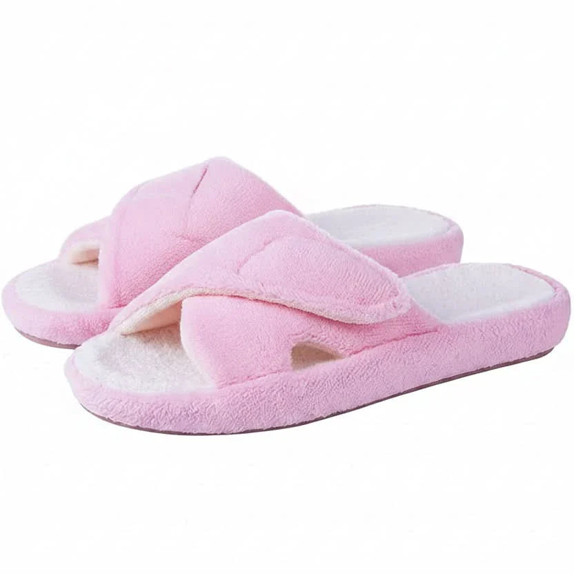 Women's Open Toe Comfort Slippers | Adjustable Cushioned Slides