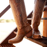 Cowboy Boots | Embroidered Western Style Mid-Height Heeled Footwear | Stylish Comfort & Classic Design 6