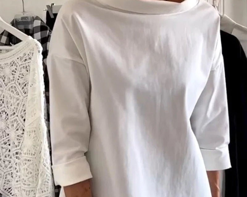 Cowl Neck Top | Relaxed Fit | 3/4 Sleeve Blouse for Women | Elegant | Versatile 0