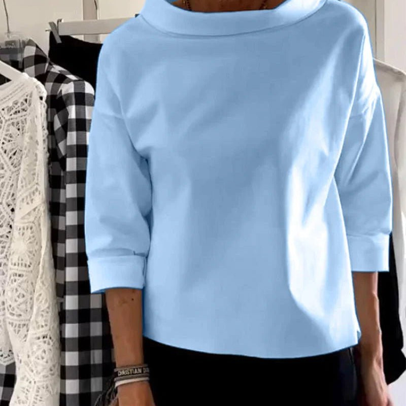 Cowl Neck Top | Relaxed Fit | 3/4 Sleeve Blouse for Women | Elegant | Versatile 1