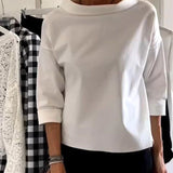 Cowl Neck Top | Relaxed Fit | 3/4 Sleeve Blouse for Women | Elegant | Versatile 3