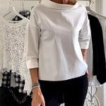 Cowl Neck Top | Relaxed Fit | 3/4 Sleeve Blouse for Women | Elegant | Versatile 4