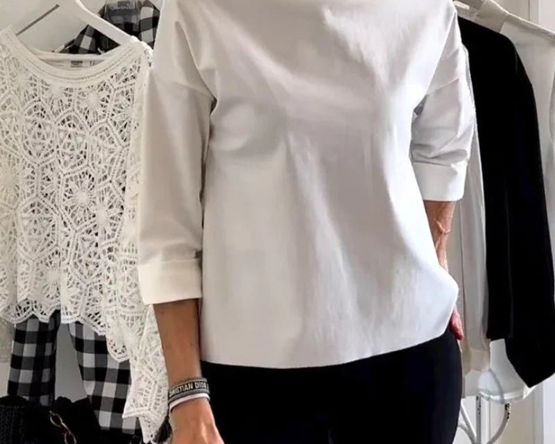 Cowl Neck Top | Relaxed Fit | 3/4 Sleeve Blouse for Women | Elegant | Versatile 4