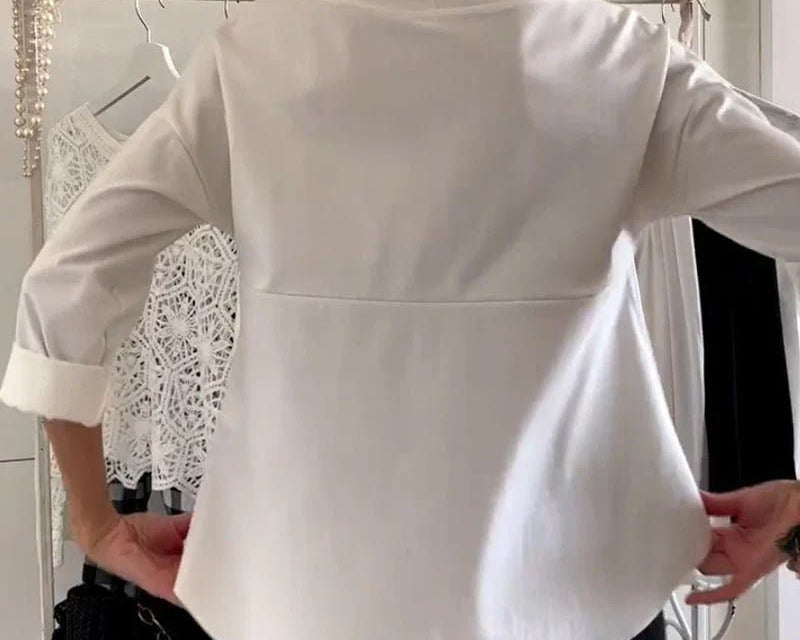 Cowl Neck Top | Relaxed Fit | 3/4 Sleeve Blouse for Women | Elegant | Versatile 5