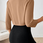 Cropped Blazer | Open Front Professional Jacket | Modern Tailored Stylish 6