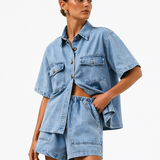 Denim Co-Ord Set | Modern Relaxed Two-Piece Outfit 0