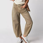 Denim Jeans | Cropped Barrel Leg Style | Comfortable Heavyweight Fit 10
