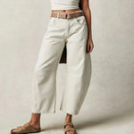 Denim Jeans | Cropped Barrel Leg Style | Comfortable Heavyweight Fit 11