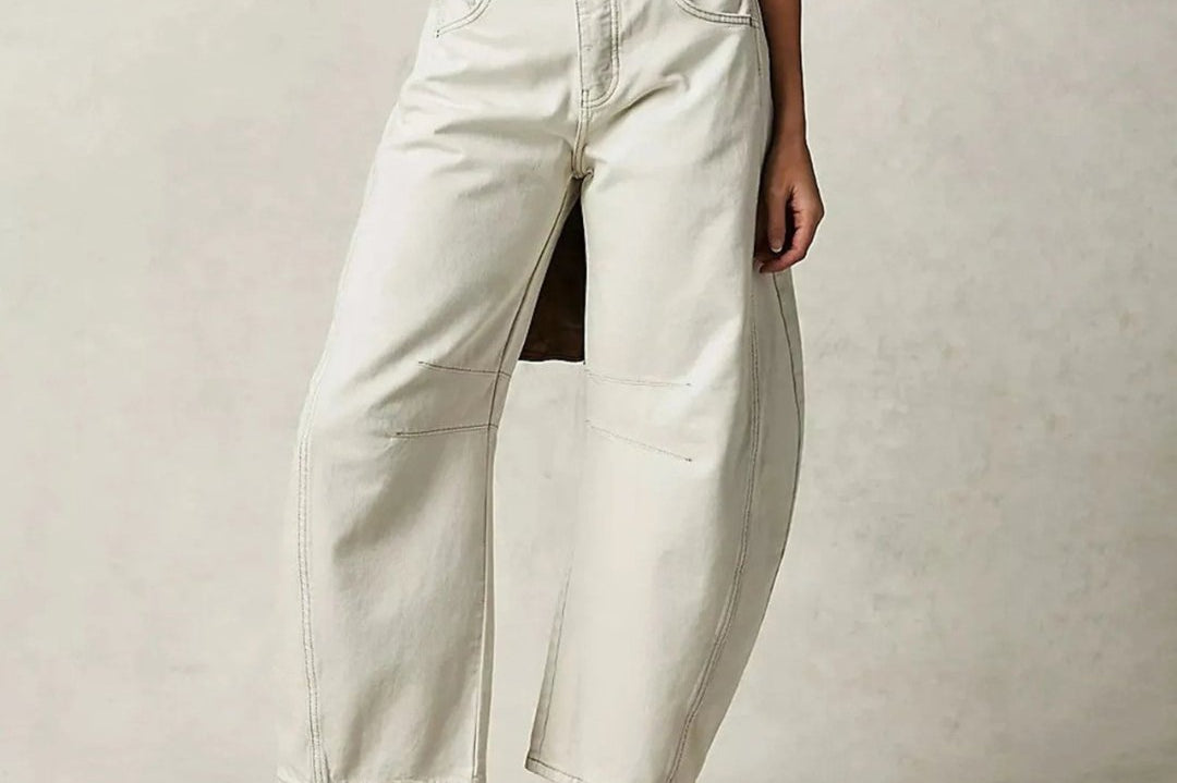 Denim Jeans | Cropped Barrel Leg Style | Comfortable Heavyweight Fit 11