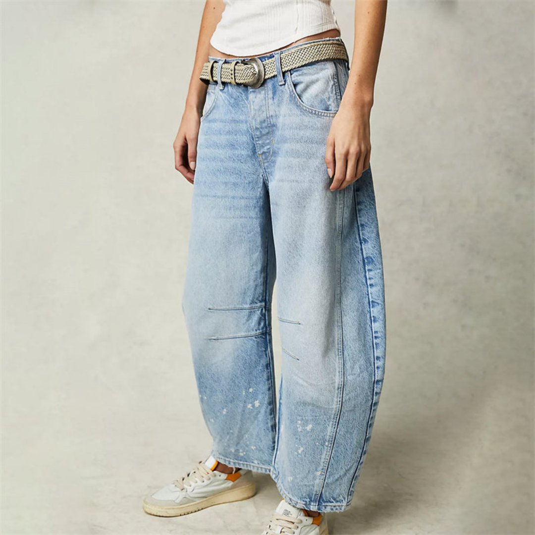 Denim Jeans | Cropped Barrel Leg Style | Comfortable Heavyweight Fit 2