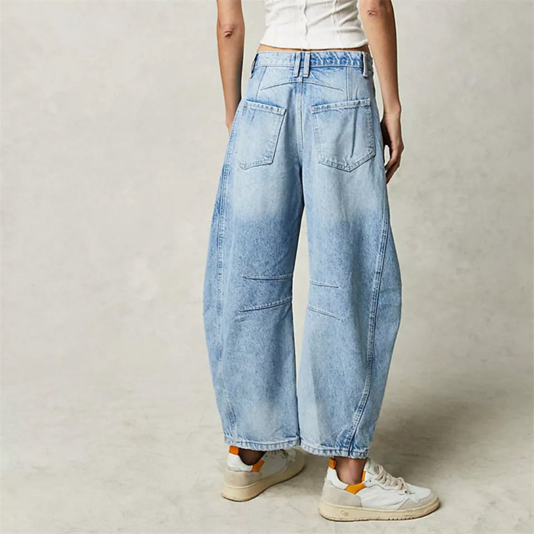 Denim Jeans | Cropped Barrel Leg Style | Comfortable Heavyweight Fit 3