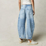 Denim Jeans | Cropped Barrel Leg Style | Comfortable Heavyweight Fit 3
