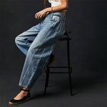 Denim Jeans | Cropped Barrel Leg Style | Comfortable Heavyweight Fit 5