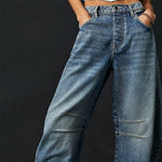 Denim Jeans | Cropped Barrel Leg Style | Comfortable Heavyweight Fit 6