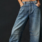 Denim Jeans | Cropped Barrel Leg Style | Comfortable Heavyweight Fit 6