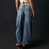 Denim Jeans | Cropped Barrel Leg Style | Comfortable Heavyweight Fit 7