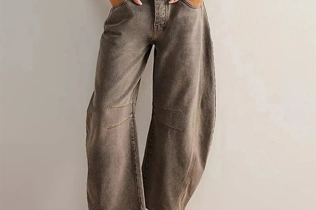 Denim Jeans | Cropped Barrel Leg Style | Comfortable Heavyweight Fit 8