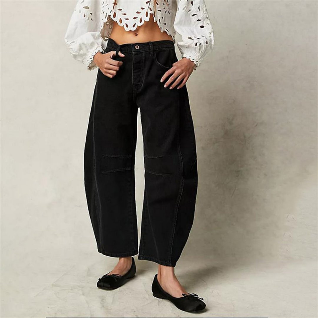 Denim Jeans | Cropped Barrel Leg Style | Comfortable Heavyweight Fit 9