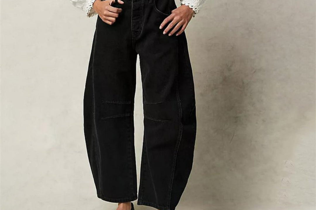 Denim Jeans | Cropped Barrel Leg Style | Comfortable Heavyweight Fit 9