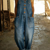 Denim Overall | Adjustable Buckle Casual Jumpsuit 0