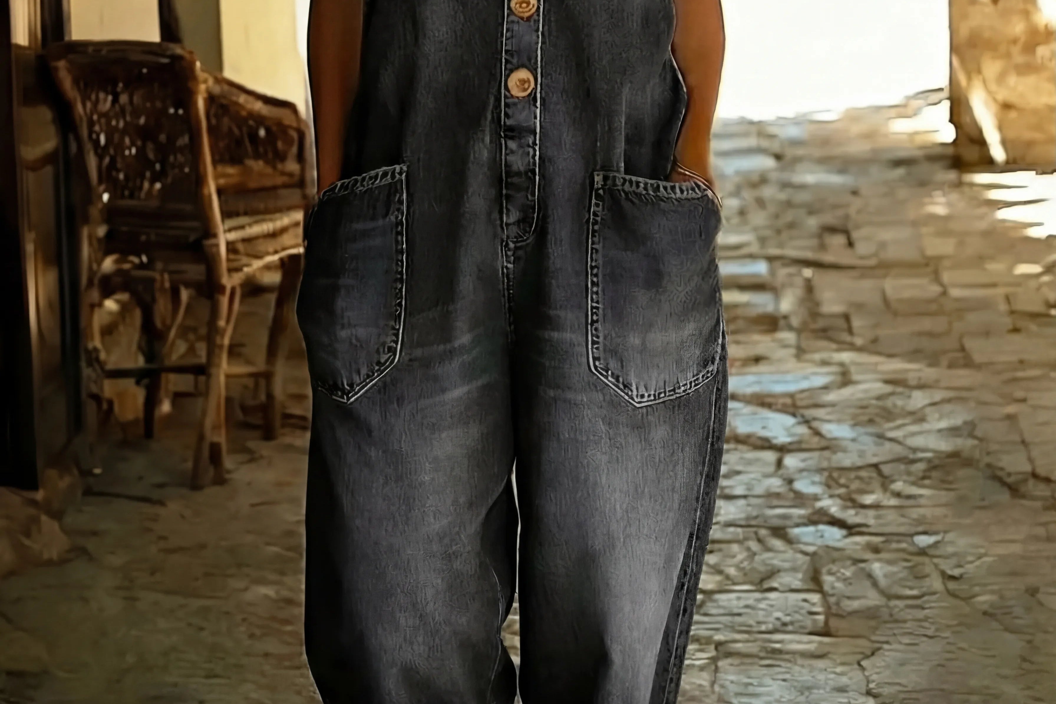 Denim Overall | Adjustable Buckle Casual Jumpsuit 1
