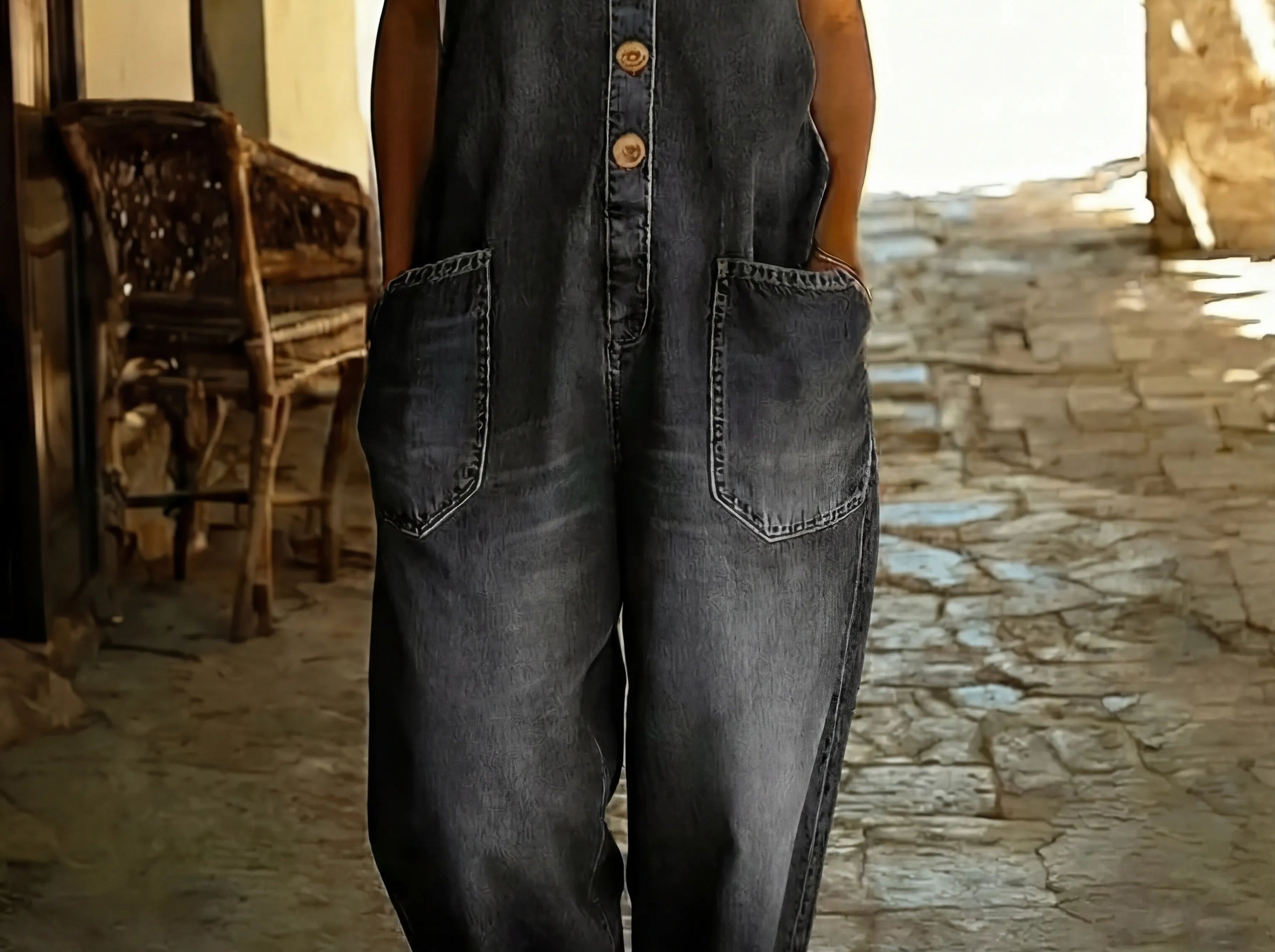 Denim Overall | Adjustable Buckle Casual Jumpsuit 1
