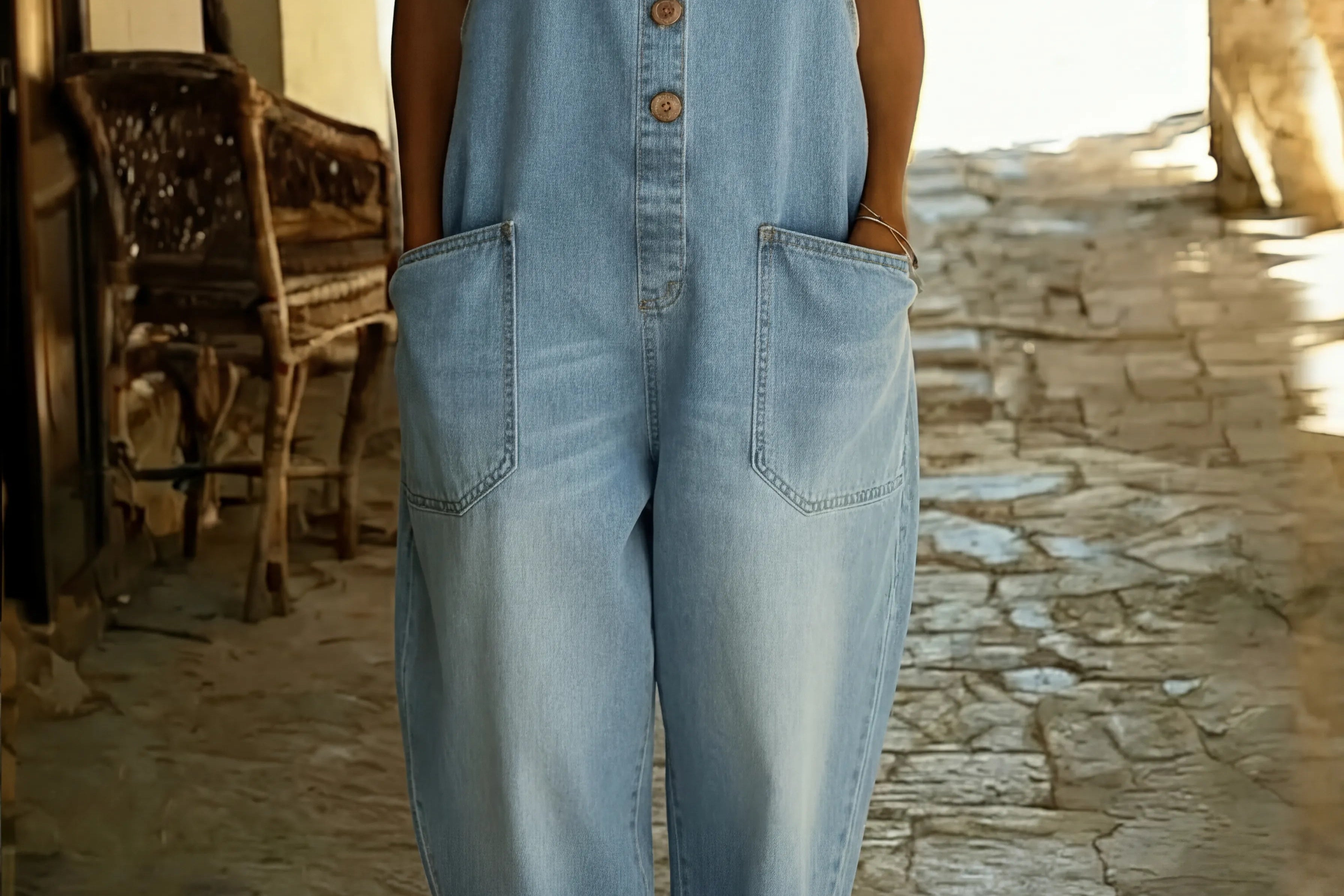 Denim Overall | Adjustable Buckle Casual Jumpsuit 2