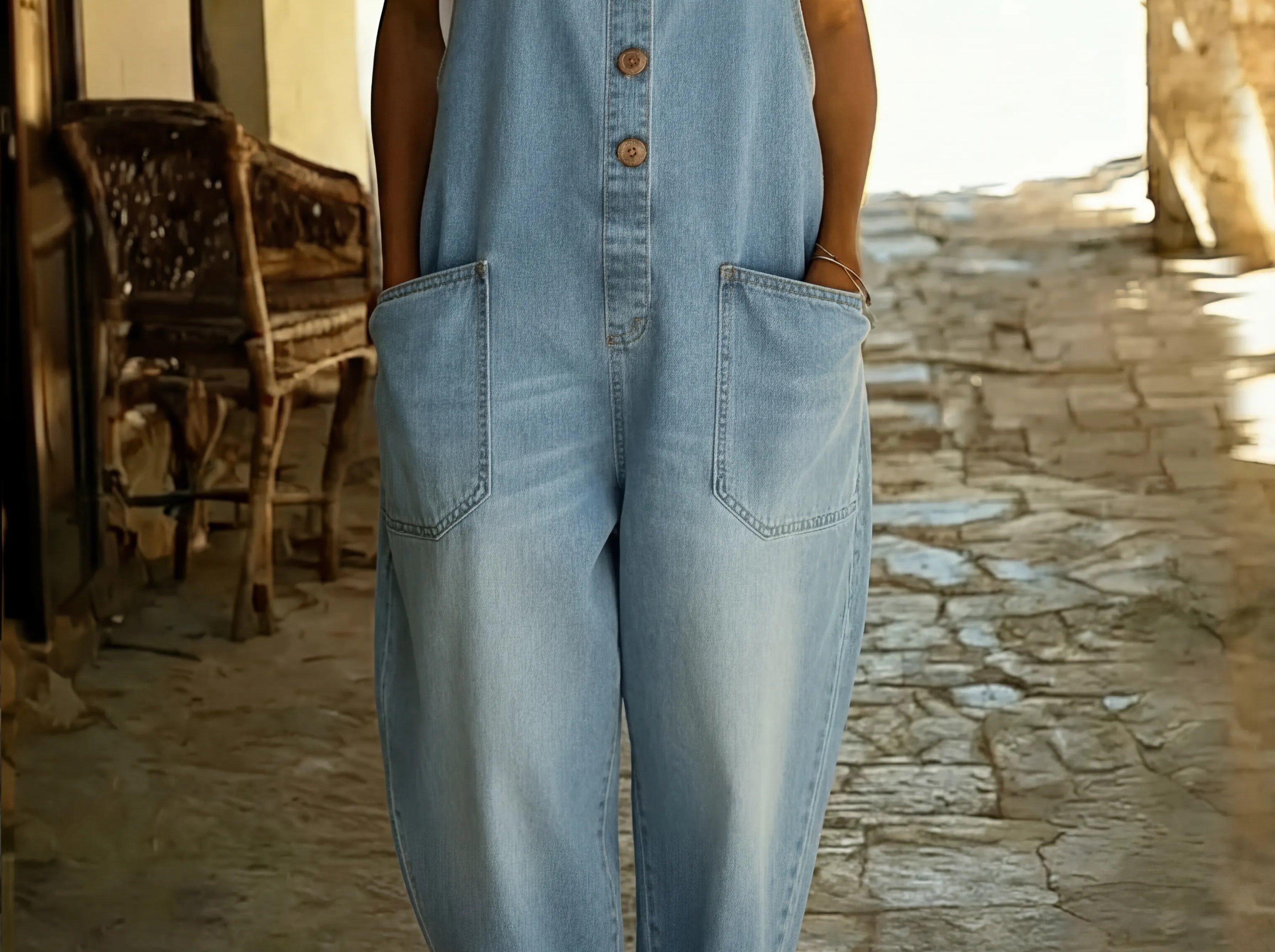 Denim Overall | Adjustable Buckle Casual Jumpsuit 2
