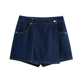 Denim Set | Relaxed Crop Top and Mini Skort Outfit | Stylish Casual Two Piece Set 7