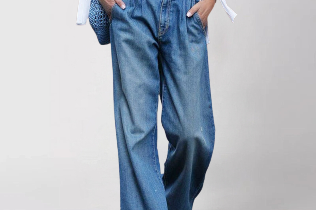 Denim Skirt | High-Waisted Loose Fit Casual Jean Skirt 0