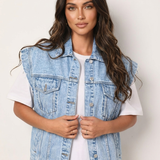 Denim Vest | Vintage Sleeveless Layering Piece Stylish Versatile 0
