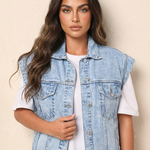 Denim Vest | Vintage Sleeveless Layering Piece Stylish Versatile 1