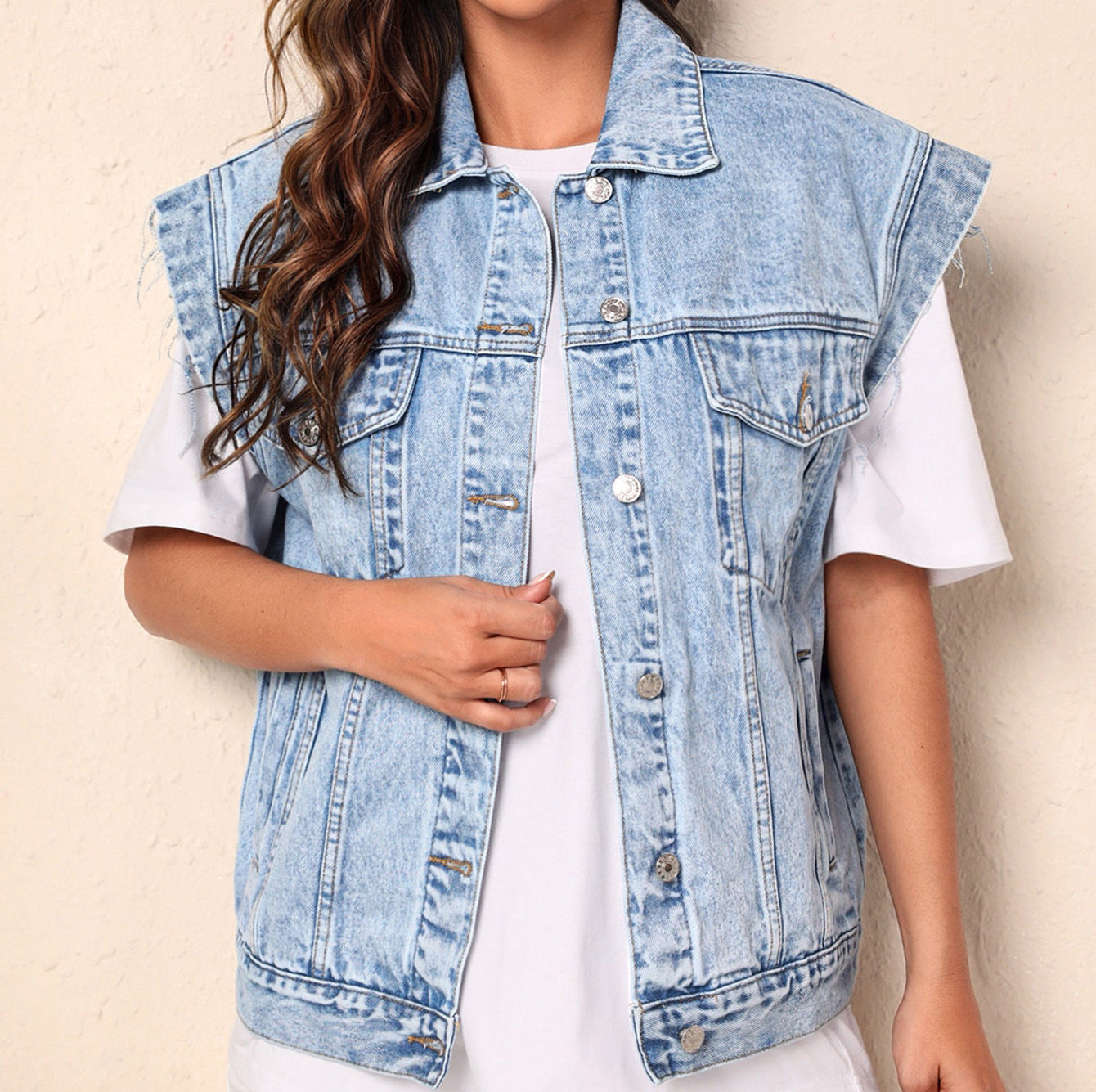 Denim Vest | Vintage Sleeveless Layering Piece Stylish Versatile 3