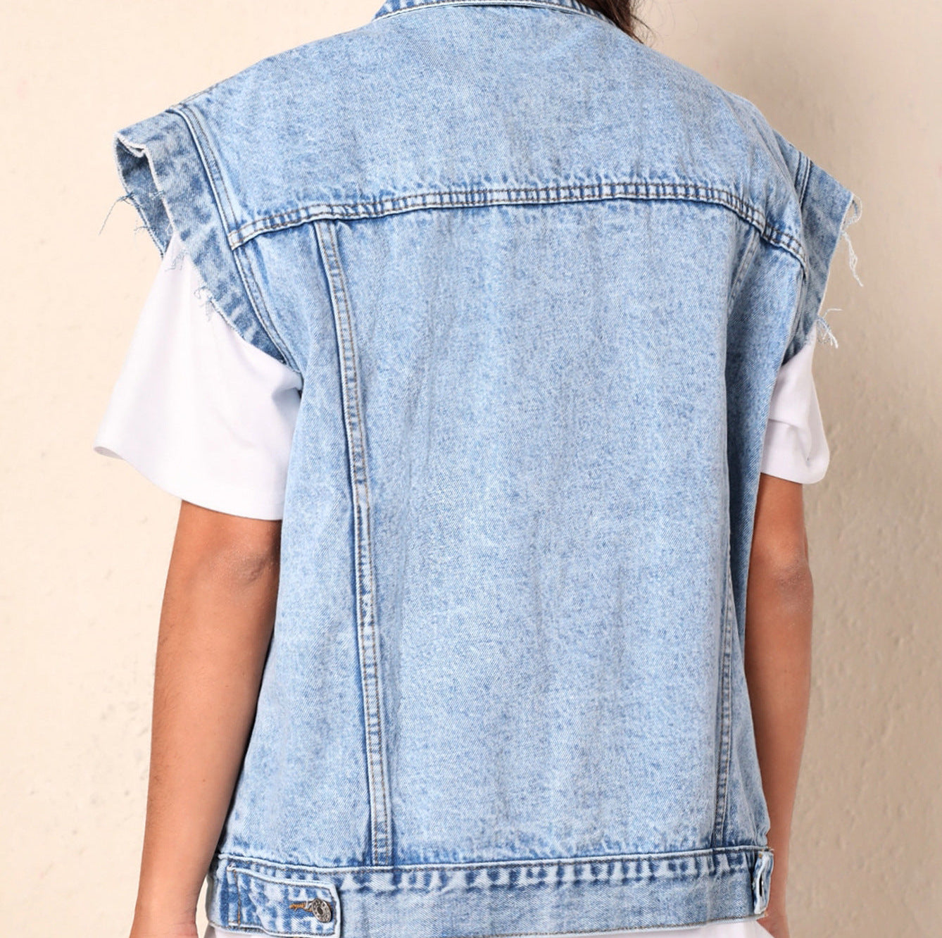 Denim Vest | Vintage Sleeveless Layering Piece Stylish Versatile 4