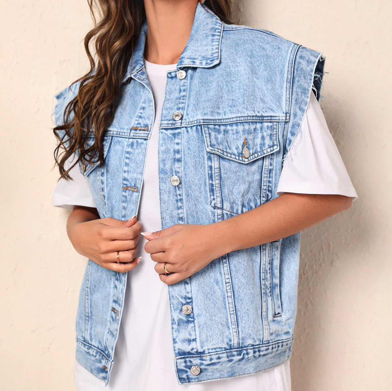 Denim Vest | Vintage Sleeveless Layering Piece Stylish Versatile 7