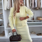 Dress Set | Elegant Two Piece Outfit | Versatile Midi Dress with Cardigan 11