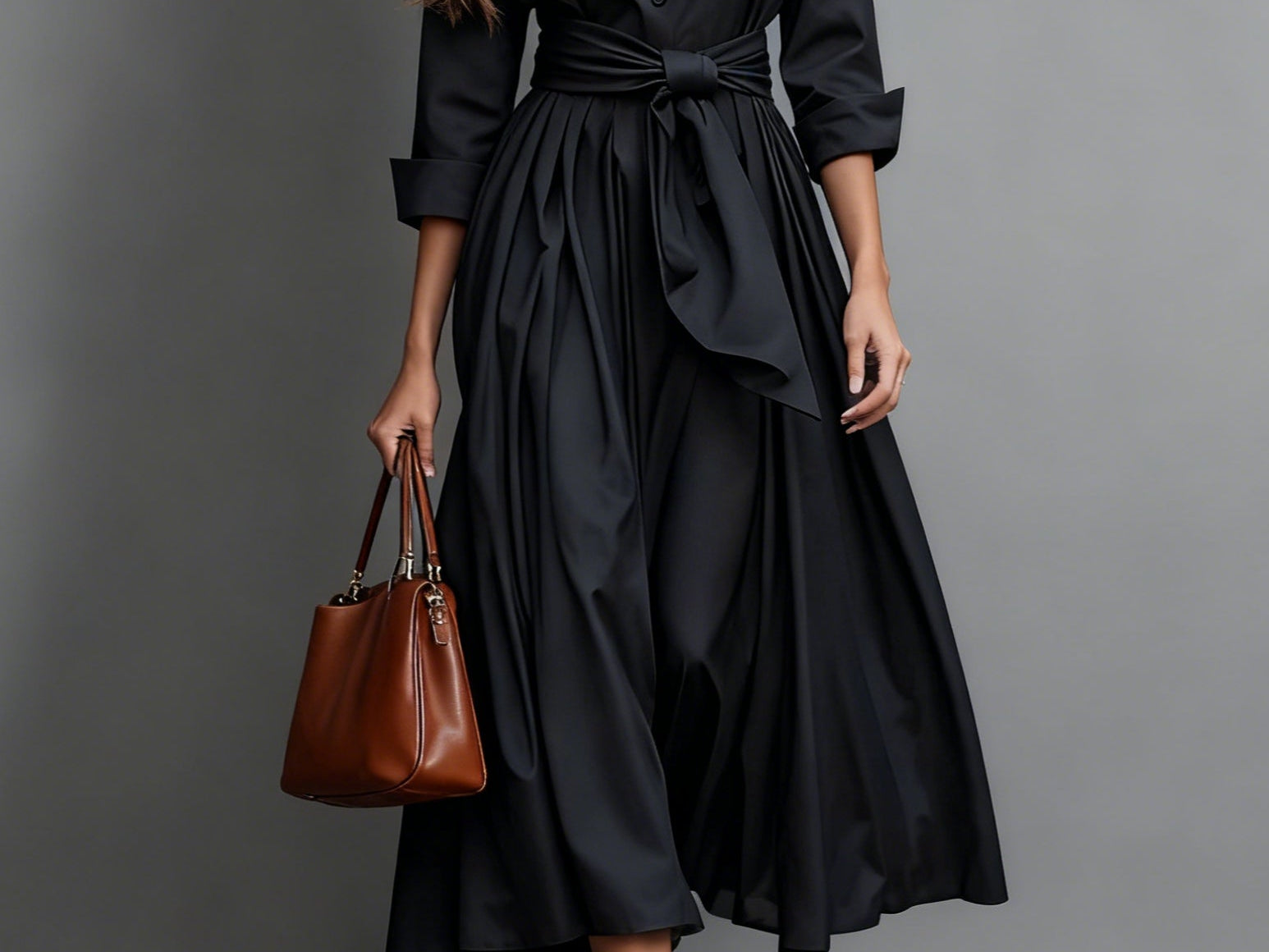 Dress | A-Line Midi Shirt Dress | Elegant | Comfortable 0