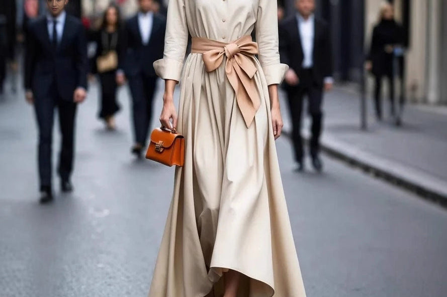 Dress | A-Line Midi Shirt Dress | Elegant | Comfortable 1