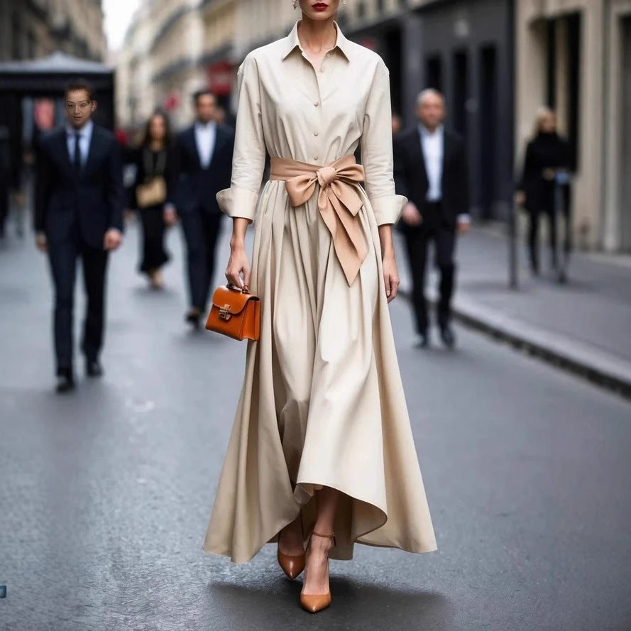 Dress | A-Line Midi Shirt Dress | Elegant | Comfortable 1