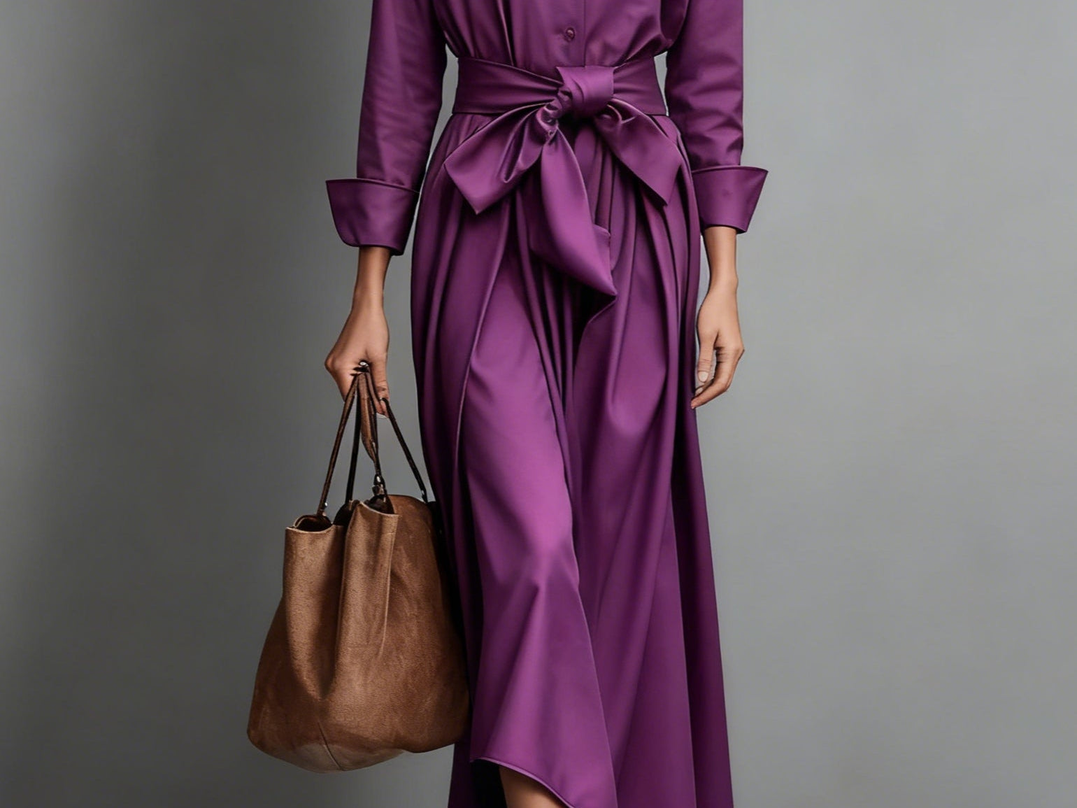 Dress | A-Line Midi Shirt Dress | Elegant | Comfortable 2