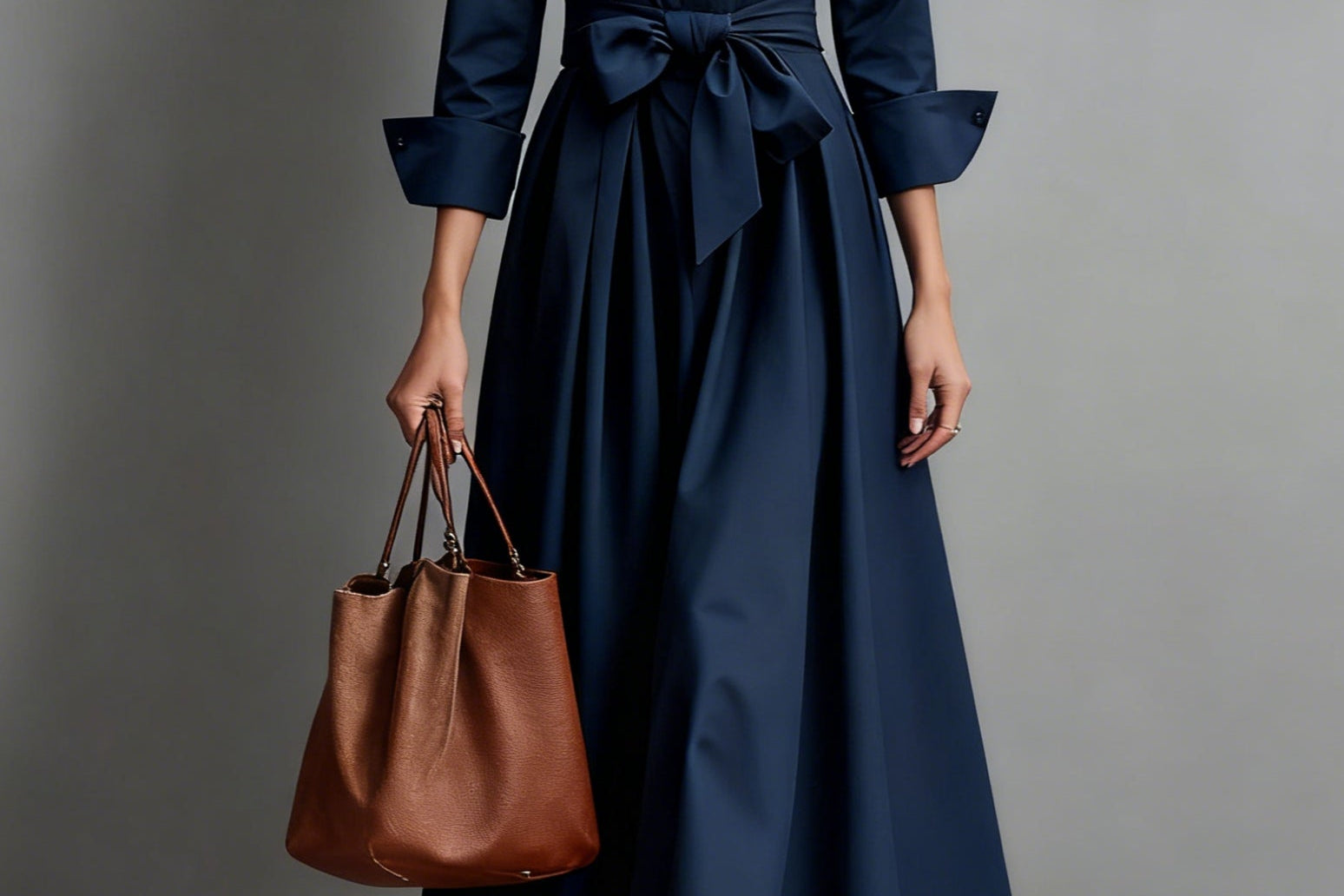 Dress | A-Line Midi Shirt Dress | Elegant | Comfortable 3