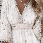 Dress | Bohemian V-Neck Midi Dress | Relaxed Loose Fit 1