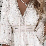 Dress | Bohemian V-Neck Midi Dress | Relaxed Loose Fit 1